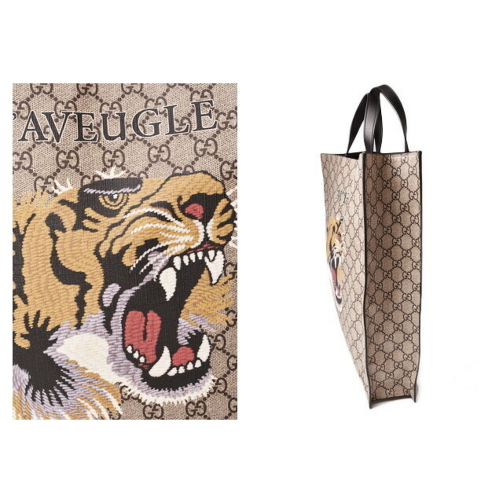 Gucci Tote Bag Bengal GG Supreme Brown Beige - Picture 3 of 7
